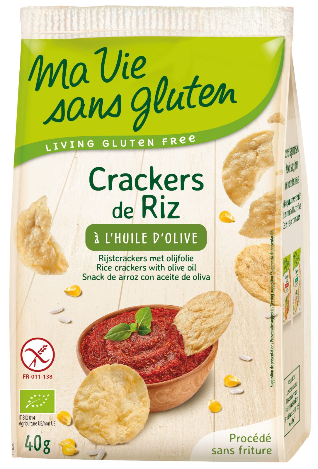 Ma vie sans gluten - Crackers - Crackers de riz à l'huile d'olive - 40g