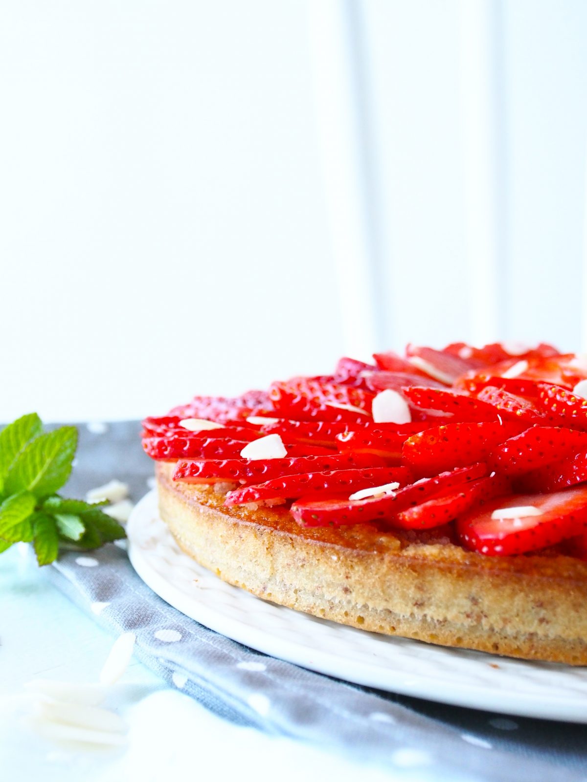 Tarte aux fraises et aux amandes sans gluten