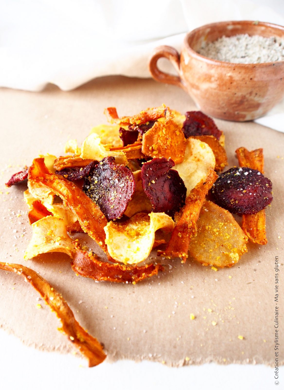 Chips de légumes à la chapelure sans gluten