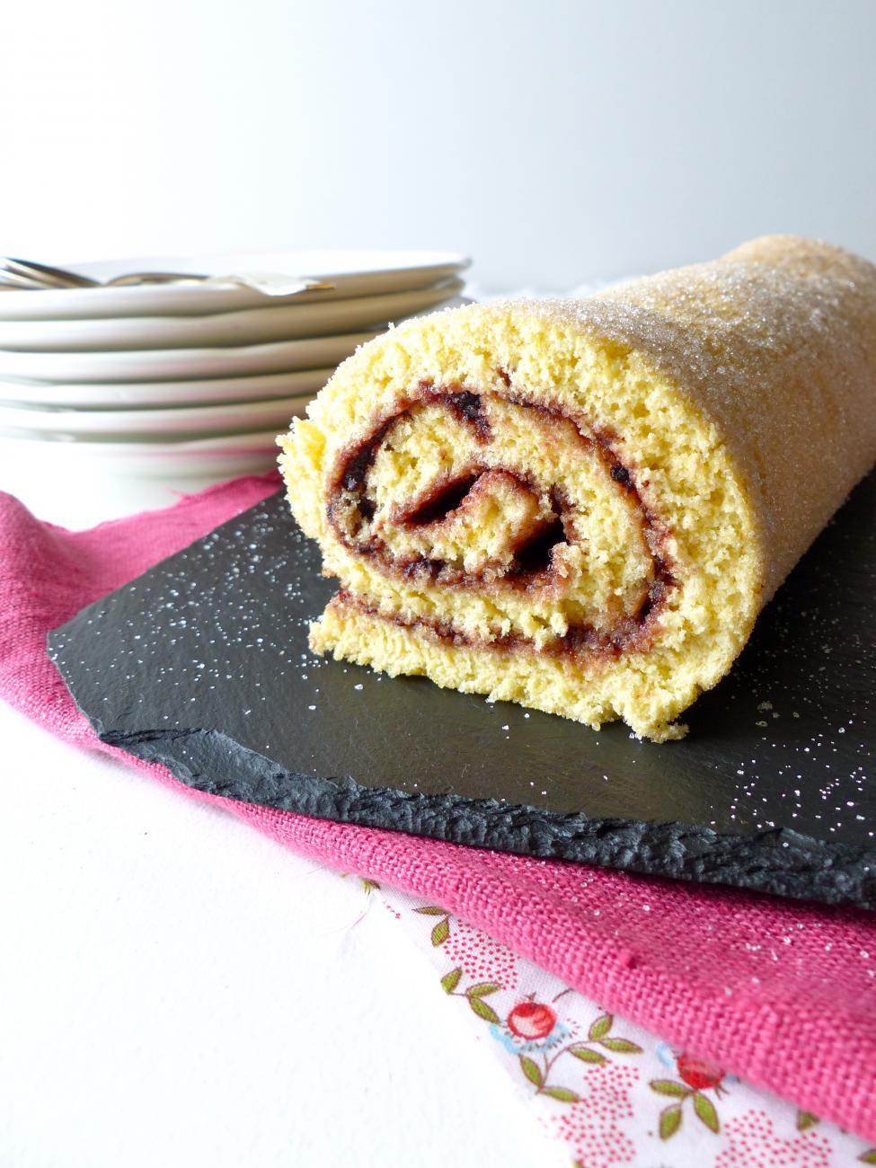 Gateau Roule A La Compotee De Myrtilles Ma Vie Sans Gluten