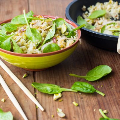 pilaf de millet aux épinards