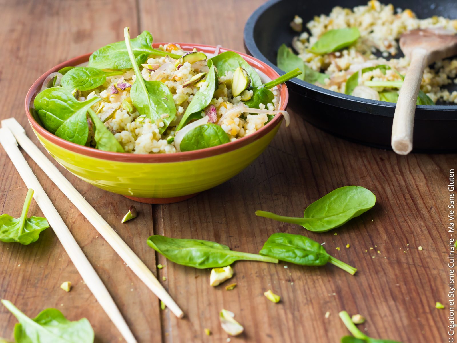 pilaf de millet aux épinards