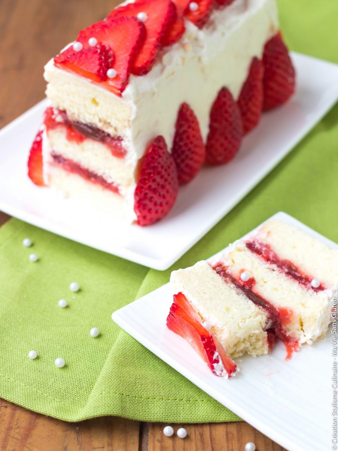 Layer cake sans gluten à la fraise Ma Vie Sans Gluten