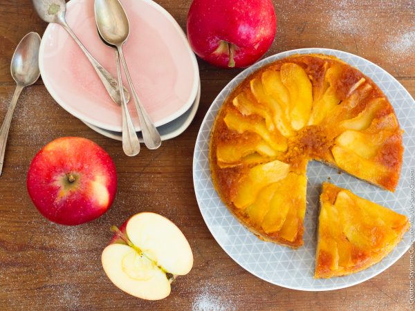 gâteau aux pommes renversé-5